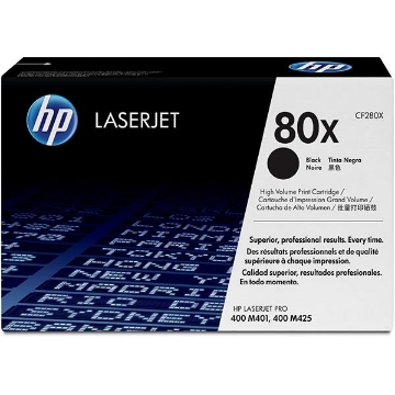 Show details for HP CF280X (HP 80X) OEM High Yield Black Toner Cartridge Picture of HP CF280X (HP 80X) OEM High Yield Black Toner Cartridge