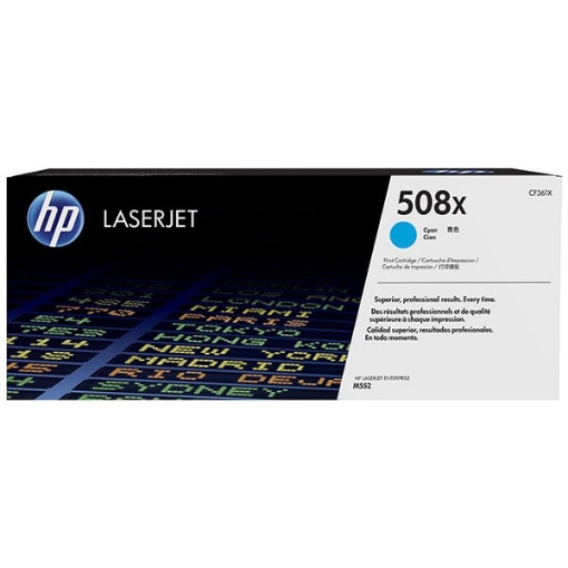 Picture of HP CF361X (HP 508X) High Yield Cyan Toner Cartridge (9500 Yield)