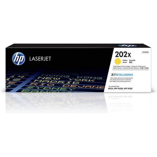 Picture of HP CF502X (HP 202X, Cartridge 054HY) High Yield Yellow Toner Cartridge (2500 Yield)