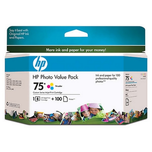 Picture of HP CG501AN (HP 75) OEM Tri-Color Inkjet Cartridge (Value Pack)