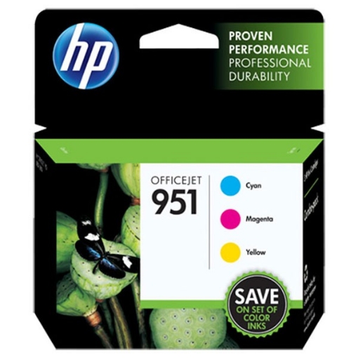 Picture of HP CR314FN (HP 951) OEM Cyan, Magenta, Yellow Ink Cartridges (3 pk)