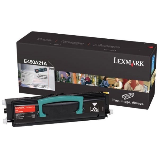 Picture of Lexmark E450A21A OEM Black Toner Printer Cartridge