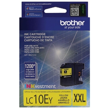 Show details for Brother LC10EY Super High Yield Yellow Inkjet Cartridge (1200 Yield) Picture of Brother LC10EY Super High Yield Yellow Inkjet Cartridge (1200 Yield)