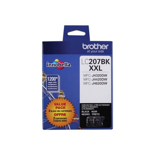 Picture of Brother LC2072PKS (LC207BK) Super High Yield Black Ink Cartridges (2 pack) (2 x 1200)