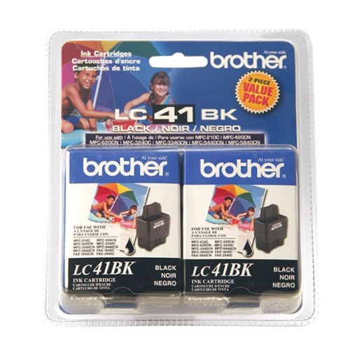 Picture of Brother LC-41BK2PKS OEM Black Inkjet Cartridge (2 pk)