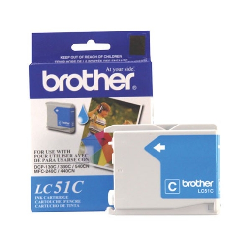 Picture of Brother LC51C Cyan Inkjet Cartridge (400 Yield)