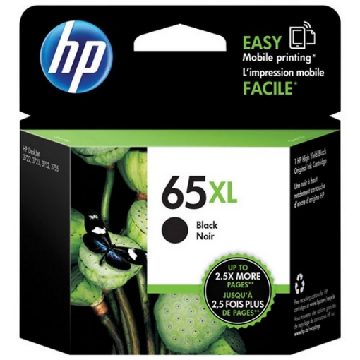 Picture of HP N9K04AN (HP 65XL) OEM High Yield Black Inkjet Cartridge