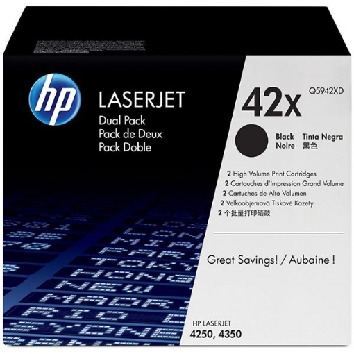 Picture of HP Q5942XD (HP 42X) Black Laser Toner Cartridge (20000 Yield)