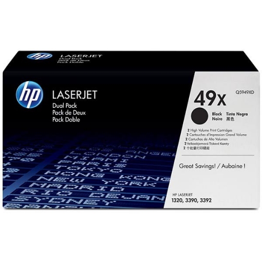 Picture of HP Q5949XD (HP 49X) Black Toner Printer Cartridge (6,000 X 2 Yield)