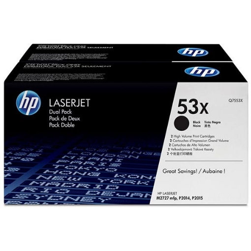 Picture of HP Q7553XD (HP 53X) Black Print Cartridges (2 pack)