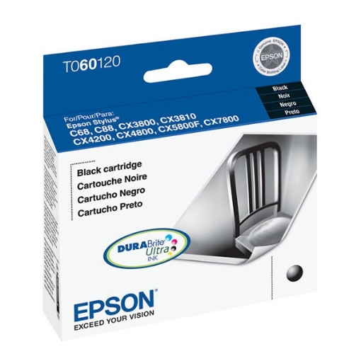 Picture of Epson T060120 (Epson 60) OEM Black Inkjet Cartridge