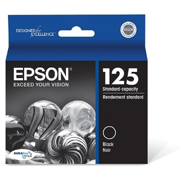 Show details for Epson T125120 (Epson 125) Black Inkjet Cartridge (385 Yield) Picture of Epson T125120 (Epson 125) Black Inkjet Cartridge (385 Yield)