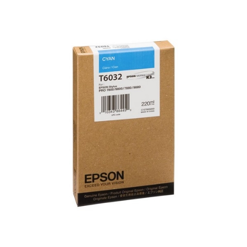 Picture of Epson T603200 OEM Cyan UltraChrome K3 Ink Cartridge