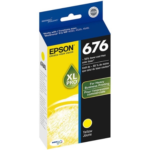 Picture of Epson T676XL420 (Epson 676XL) High Yield Yellow Inkjet Cartridge (1200 Yield)