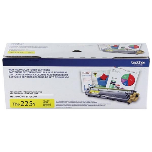 Picture of Brother TN-225Y OEM High Yield Yellow Toner Cartridge