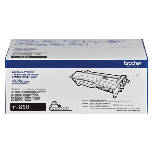 Picture of Brother TN-850 OEM High Yield Black Toner Cartridge