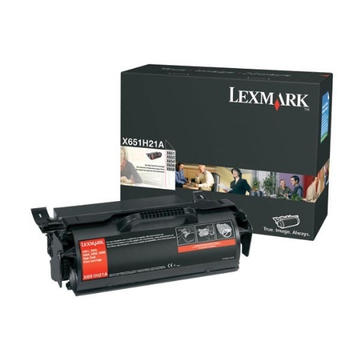 Picture of Lexmark X651A21A OEM Black Toner Printer Cartridge