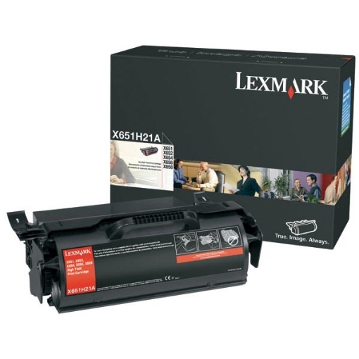 Picture of Lexmark X651H21A OEM Black Toner Printer Cartridge